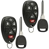 Car Key Fob Keyless Entry Remote with Ignition Key fits Chevy, Cadillac, GMC (OUC60270, OUC60221), Set of 2
