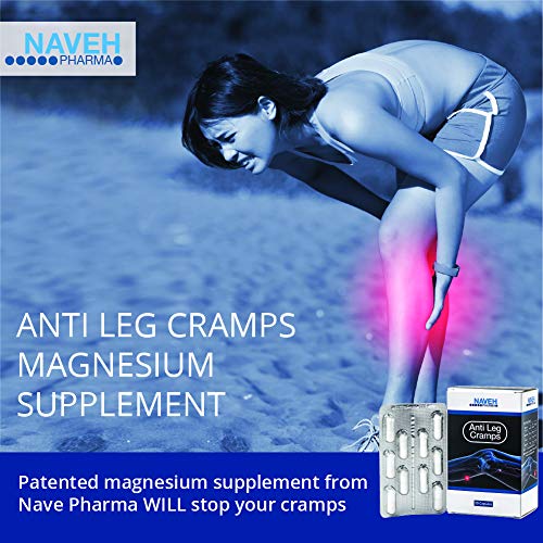 Anti Leg Cramps Magnesium Supplement for Muscle Pain Relief, Nocturnal Leg Cramps, Pregnancy Cramps, Calf Cramps, Cramps in Feet, Charley Horse – Natural, Proven Remedy by Naveh Pharma, 50 Capsules