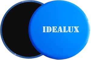 IDEALUX Exercise Sliders, Dual Sided Core Sliders, Work Smoothly on Any Surface, Full Body Exercise Equipment, Compact for Travel or Home Workout (2PCs)…