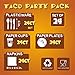 Let's Taco Bout Party Bundle for Birthdays, Fiestas, Includes Plates, Napkins, Cups, and Cutlery (24 Guests,144 Pieces)