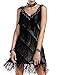 kayamiya Women's Flapper Dress 1920s Gatsby Tassel Sway Dance Cocktail Dress