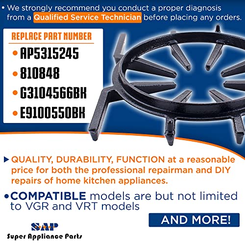 SAP Gas Cooking Ranges Spider Grate Part PA060001 Replacement