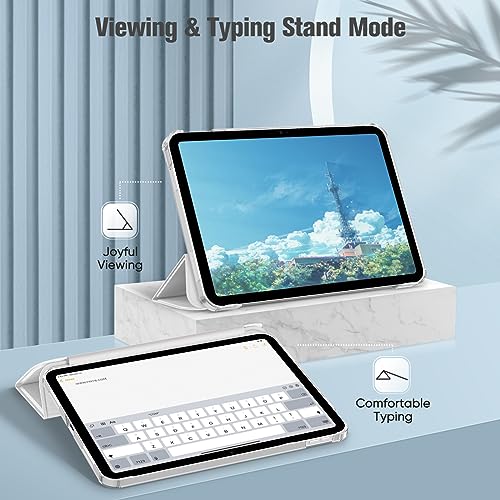FINTIE Case for iPad A16 11th Gen 11 Inch 2025 and 10th Gen 10.9 Inch 2022 | Ultra Slim, Frosted Coloured Back Shell, Fold-back Stand, Auto Wake Sleep, for School or Office, Silver
