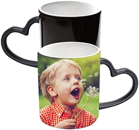 Personalized Magic Mugs Temperature Sensing Color Changing Porcelain Coffee Mug Photo and Logo Customizable Cup With Lid and Spoon