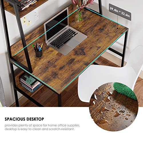 Kealive Computer Desk with Hutch and Bookshelf 47 inches Writing Study