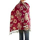 Falari Women's Multi-Circle Woven Pashmina Shawl Wrap Scarf 80