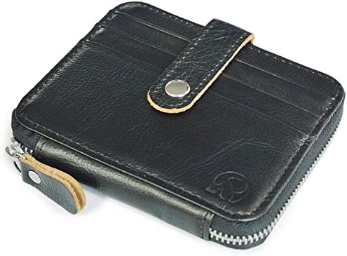 Women Genuine Leather Wallet Coin Travel Card Case Black Color