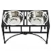 PawHut Elevated Dog Bowls, Double Stainless Steel Heavy Duty Dog Food Bowl Elevated Pet Feeding Station, 10.5