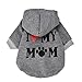 Howstar Pet Clothes,Puppy Hoodie Sweaters Winter Warm Hoodie for Dogs Cats Sweatshirt I Love My Mom Printed Pet Costumes(L, Gray)