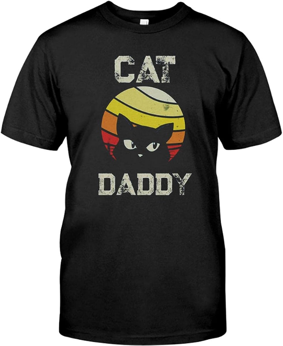 RetrocatShirtcatDaddytShirt Black Clothing, Shoes