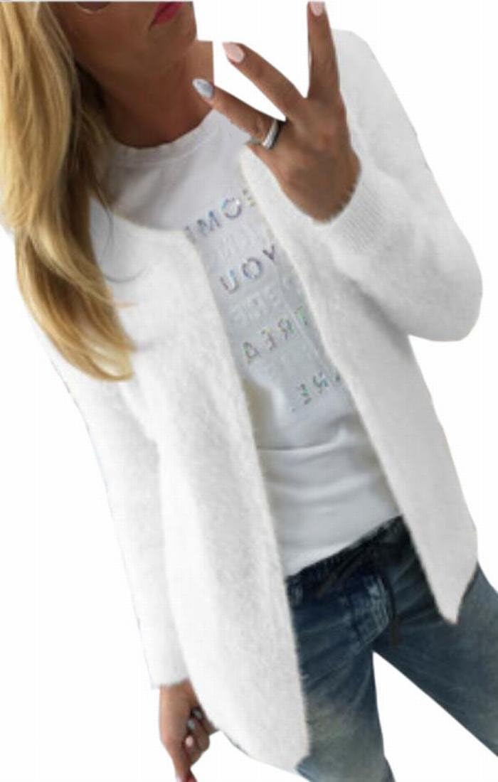 ONTBYB Womens Open Front Mohair Sweater Outwear Coat Stylish Jackets