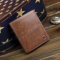 BYBYCD Mens Leather Bifold ID Card Holder Wallet Billfold Handbag Slim Clutch Gifts