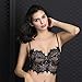 Women's Black Sexy Sheer Eyelash Lace Spaghetti Strap Crop Top Cami Bra Bralette-S