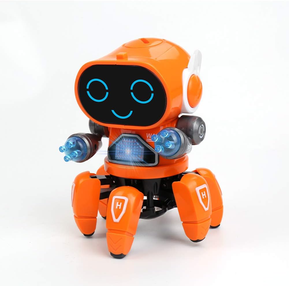 Micnaron Dancing Music Robot Toy,Smart Singing Dancing Robot for Kids,Colorful Lighting Girls and Boys Toy.Electric Singing Dancing Lighting Robot Toy for Kids,Six Claw Fish Robot Toy for Children.