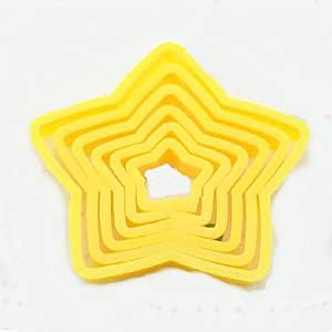 Fantasyworld 6PCS / Set Estrellas plástico Forma Cortador del émbolo de
