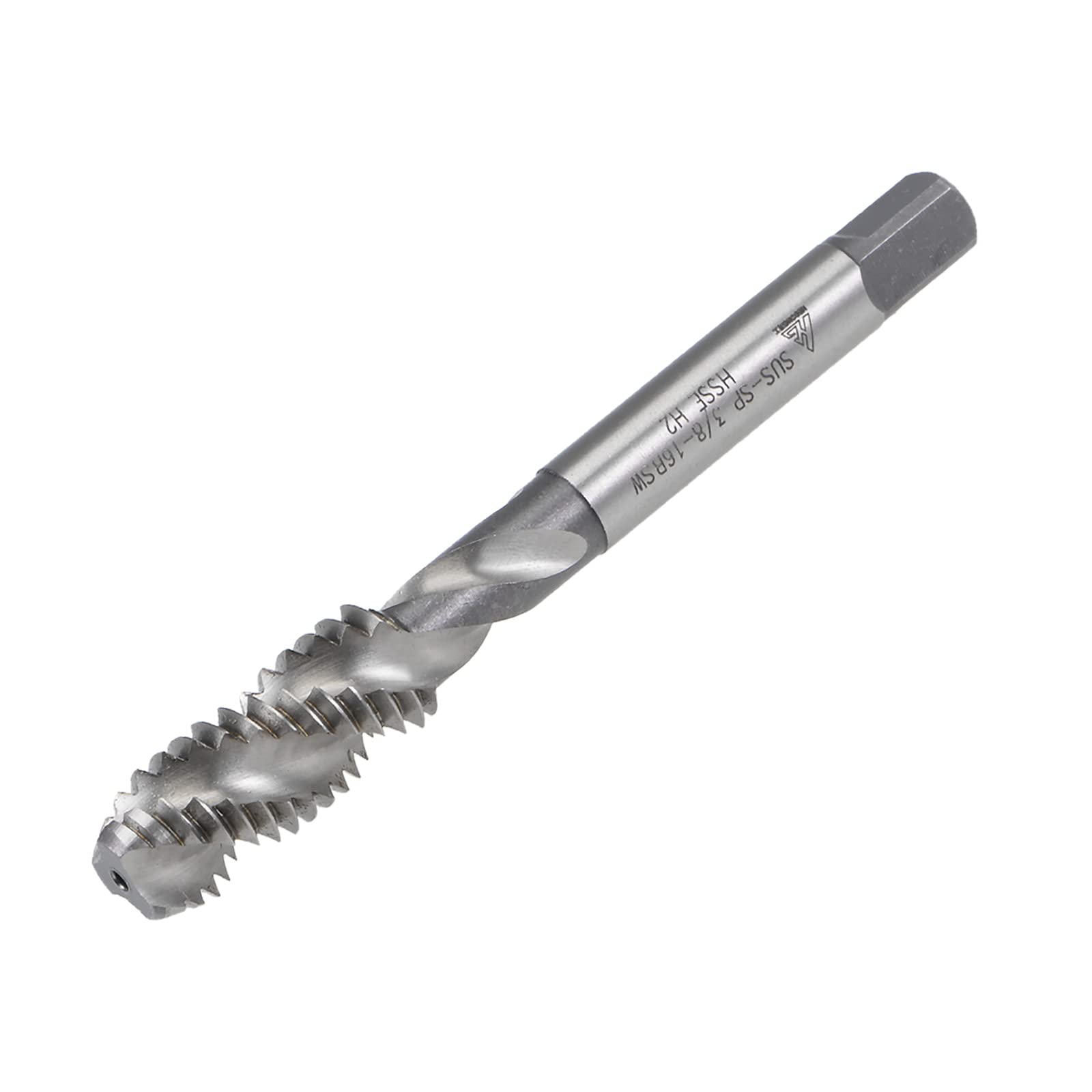 sourcing map 3/8"-16 BSW Spiral Flute Thread Tap, Machine Threading Tap HSS-Cobalt Screw Tapping Tool for Machinist Thread Repair, H2 Tolerance