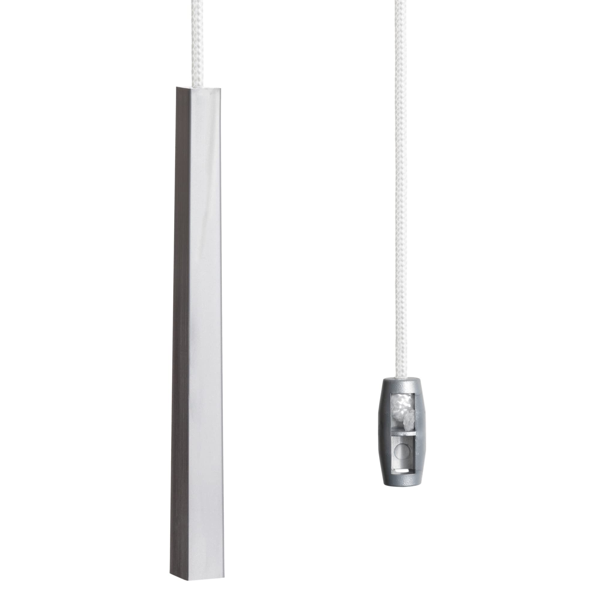 sleeklight Light Pull Cord, String and Handle. Slimline, Subtle Cube Minimalist Design in a Choice of Silver, Black and Gold. (Metallic Silver)