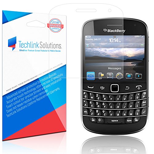 TechLink Solutions UltraClear (6-Pack) - BlackBerry Bold 9900 Screen Protector / Premium HD Crystal Clear Shield /Anti-Bubble & Anti-Fingerprint PET Film with Lifetime Warranty