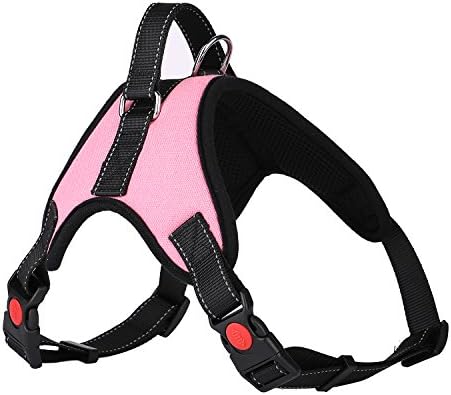 Funny Way Dogs Basic Halter Harness Soft Padded Reflective ● Small Medium Big Dog ● Vest Bone Style ● No Choke No slip No pull (S, Pink)