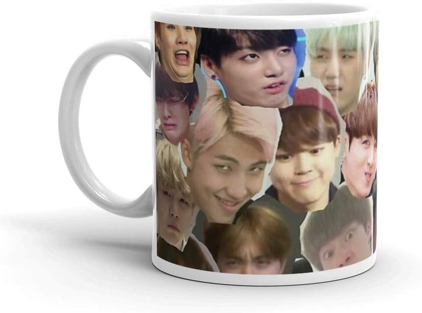 Tyna Ho BTS - MEME FACE COLLAGE Suitable For Hot And Cold Drinks 11 Oz