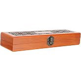 Milisten Harmonica Carrying Case Wooden Harmonica Box for 24-Hole Protective Storage Case with Flexible Lid Compact Lightweight Instrument Holder for Travel and Daily Use