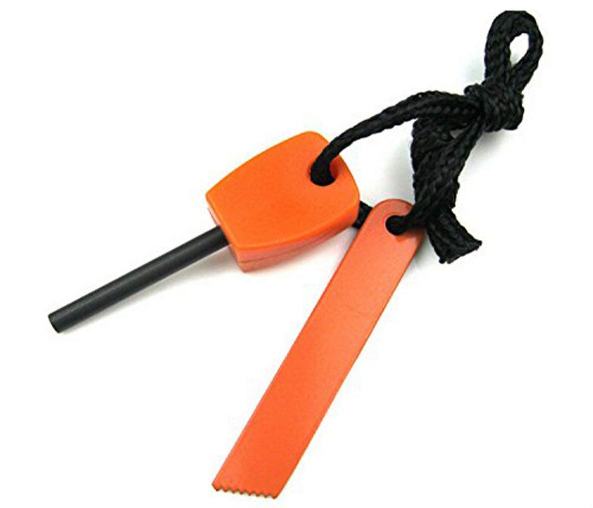 10 x Fire Starter Steel Flint & Striker Survival Tool Kit Orange