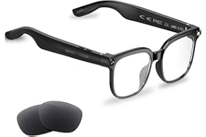 BAPICK AI Smart Glasses with Camera and Audio, 8MP HD Camera Glasses for Men Women,1080P Video Recording Sunglasses,Real Time Translation,Voice Assistant, Open-Ear Audio for Travel, Meetings & Vlogging