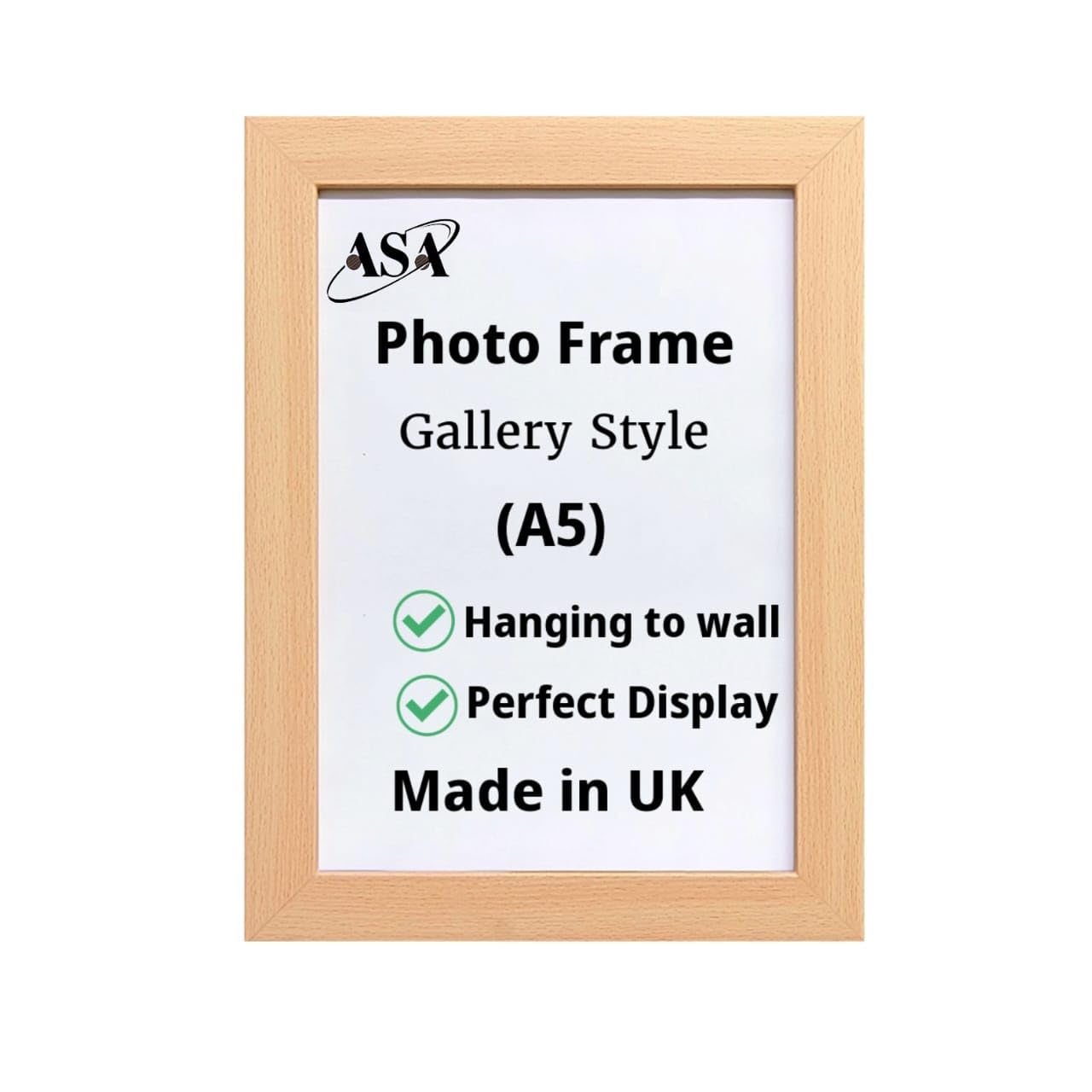 Picture Frame A3 A4 A5 Size Home Decoration Photo Frames – Wood Poster Frame Wall Mountable Modern Certificate Document Frames White Black Oak (Oak, A5)