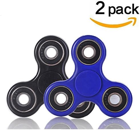 EDSUM Fidget Spinner,Finger Spinner,Fingertip Gyro,Hand Spinner Toy by King Fidget,Fast Bearing EDC Focus Toy for Killing Time Relieves Stress, Anxiety And Relax for Children and Adults (Black+Blue)