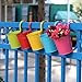 Topeakmart Flower Pots - Hanging Planters Flower Holders Vase Wall Fence Garden Patio Balcony Pots Metal Iron Home Décor, 10 PCS, Multicolor