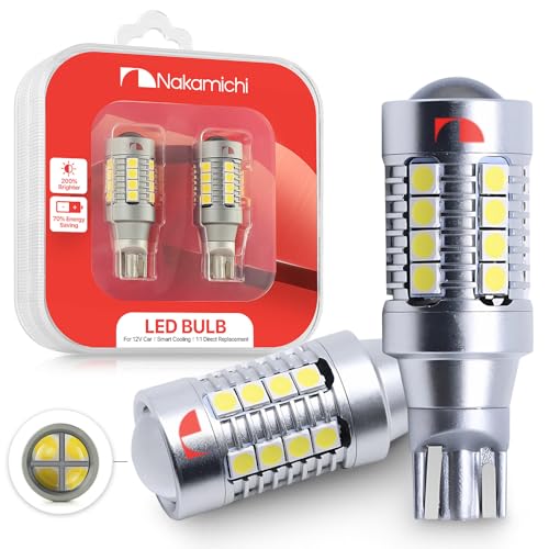 Nakamichi T15 LED Light Bulb T15 902 904 906 912 921 W16W 18-SMD 28-SMD 4014 3030 Chipsets LED Replacement Bulbs for Car Exterior Reversing Lights (Xenon White, 28 LEDs (Non-Flash))