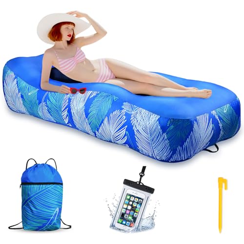 Inflatable Sofa – Inflatable Camping Sofa Lounger with Portable Waterproof Bag, 195 x 70 cm Anti-Leak Inflatable Sofa Air Mattress Chair for Beach, Pool, Camping, Hiking, Parties, Travel