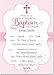 30 Baptism Invitations Girl with Envelopes (30 Pack) - Religious Christening Celebration Invites - Fill In Style
