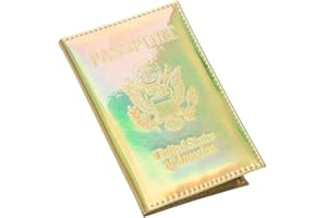Pretty Little Passports Chrome Passport Cover Vaccine Card Holder Combo, Passport Holder with Vaccine Card Slot (Gold)