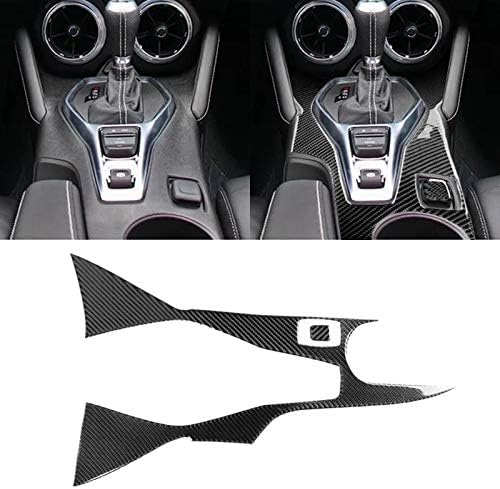 Carbon fiber car decoration parts, 2 in 1 Car Carbon Fiber Central Control Gear Outer Frame Decorative Sticker for Chevrolet Camaro 2017-2019, Carbon fiber decorative cover