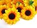 (100) Silk Yellow Sunflowers sun Flower Heads , Gerber Daisies - 1.5