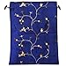 Wrapables Beautiful Embroidered Silk Travel Bag for Lingerie & Shoes - Dark Blue