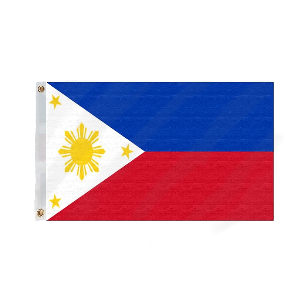 Flagmax Philippines Flag 5ft x 3ft National Flag with Eyelets Durable Weather Resistant Polyester Banner for Indoor and Outdoor Display Events Celebrations Sports and Home Use