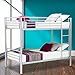 Mecor Metal Bunk Bed-Twin over Twin Undetachable Bunk Beds Frame with Movable Ladder, Metal Slats For Kids/Teens/Adult/Children-Silver