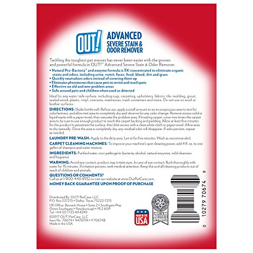 OUT! Advanced Stain and Odor Remover Pet Stain and Odor Remover 32 Ounces Pricepulse