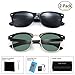 FEIDU Retro Polarized Clubmaster Sunglasses for Men Half Metal Women FD3030Black/Green（2pack）