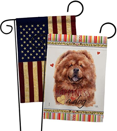 Breeze Decor Red Chow Happiness Garden Flag Pack Dog Puppy Spoiled Paw Canine F…