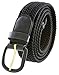 Belts.com Leather Covered Buckle Woven Elastic Stretch Belt, Black, (4XL(50-56