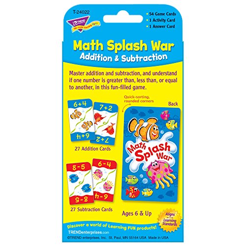Trend Enterprises Math Splash War Addition & Subtraction Challenge Cards (56 Piece)