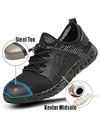 TICCOON - Zapatos de seguridad de acero para hombre y mujer, ligeros, industriales y de construcción