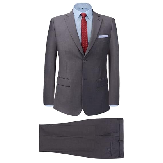 Lingjiushopping Costume Formel A 2 Pieces Pour Homme En Gris