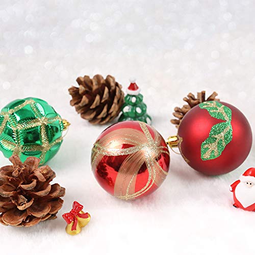 DomeStar Christmas Ball Ornaments, 24PCS 2.4 Inch Christmas Baubles Christmas Tree Decorations Tree Balls Christmas Decorations