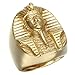 Eamaott Egyptian Pharaoh Gold Stainless Steel Personalized Biker Ring Men's Charm Ring