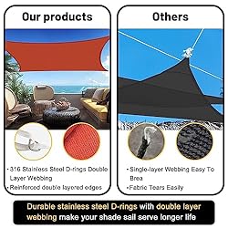 16'x16'Sun Shade Sail Square Sail Shade Canopy for