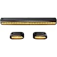 OPP ULITE Silverado Cab Lights Amber 30 Led, Smoke Cover Lens Cab Marker Top Roof Running Light Assembly, 3PCS Fit for 2007-2014 Chevy Silverado Sierra (DK035)